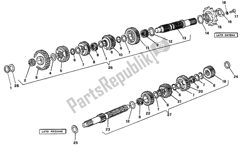 Wszystkie części do Skrzynia Biegów Ducati Supersport 750 SS 1997